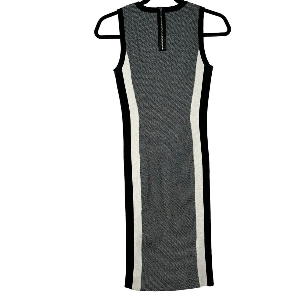 Karen Millen XS Sleeveless Expo Zip Long Bodycon Wiggle Pencil Side Stripe Dress - Picture 5 of 14